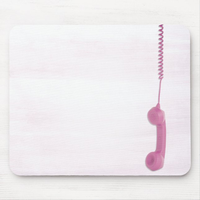Dangling Pink Telephone Receiver  Mouse Pad (Front)