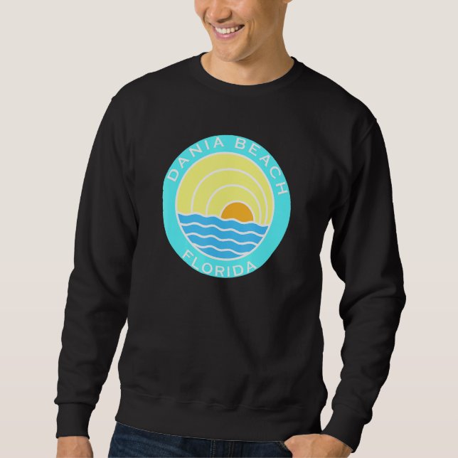 Dania Beach Florida Retro Sunset Sweatshirt (Front)