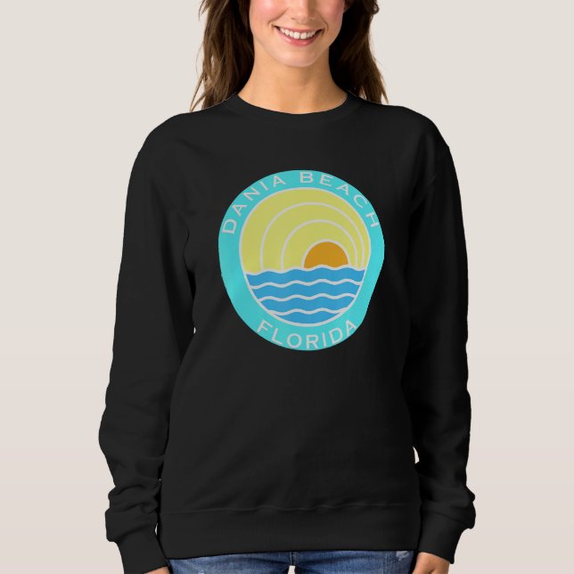 Dania Beach Florida Retro Sunset Sweatshirt (Front)