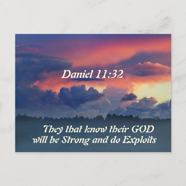 Daniel 11:32 Bible Verse Postcard (Front)
