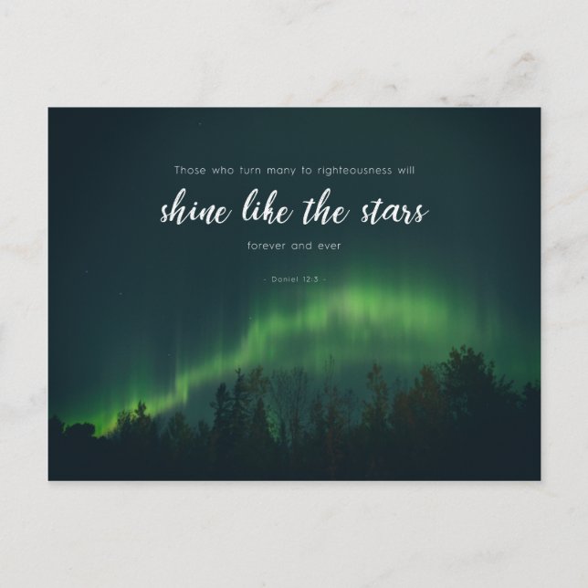 Daniel 12:3 - Shine like the stars Postcard (Front)