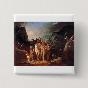 Daniel Boone escorting settlers 15 Cm Square Badge