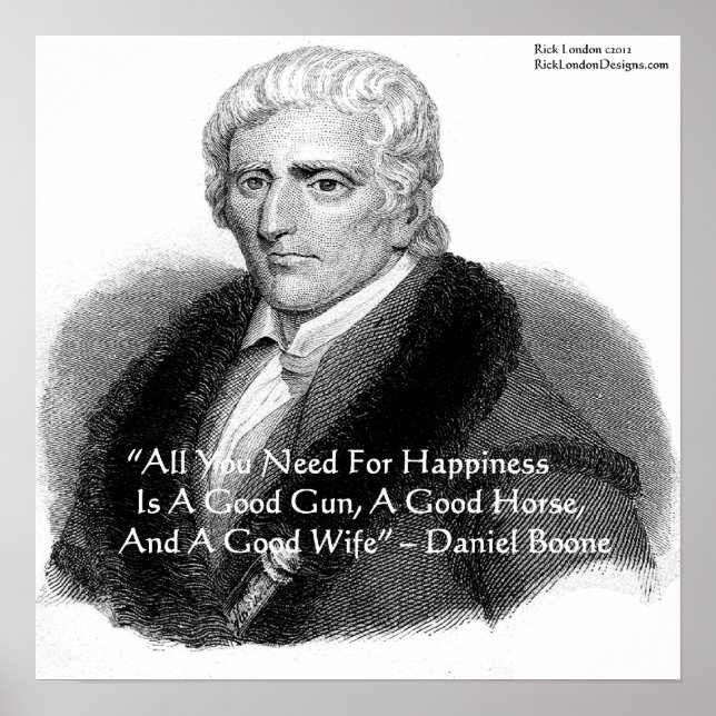 Daniel Boone & Humour Quote Poster (Front)