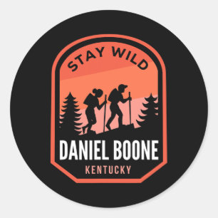 Daniel Boone Kentucky Hiking In Nature  Classic Round Sticker