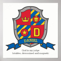 Daniel boys name letter D meaning heraldry shield