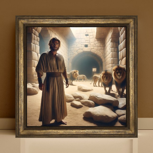 Daniel in the Lion Den Christian Bible Art Poster (Creator Uploaded)
