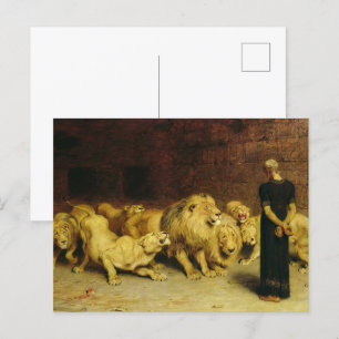Daniel in the Lions' Den, 1872 by Briton Riviere Holiday Postcard