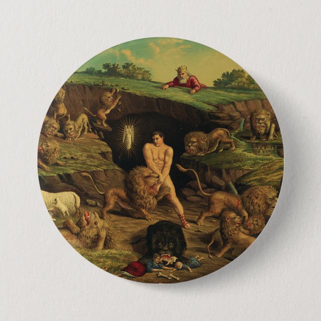 Daniel in the Lions' Den 7.5 Cm Round Badge (Front)