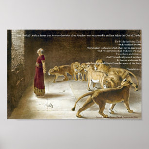 Daniel in the Lion's Den Bible Art Print