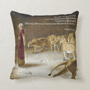 Daniel in the Lion's Den Bible Art Scripture Cushion