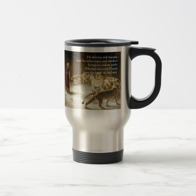 Daniel in the Lion's Den Bible Art Scripture Travel Mug (Right)