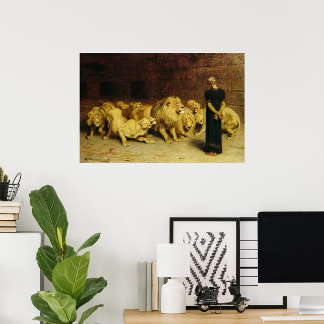 Daniel in the Lions' Den by Briton Riviere Poster (Home Office)
