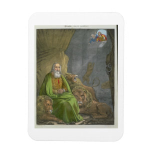 Daniel in the Lions' Den, from a bible printed by Magnet