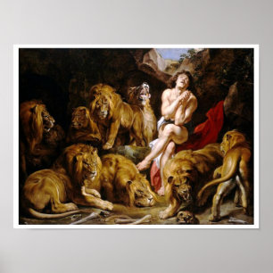 Daniel in the Lions' Den Painting Poster