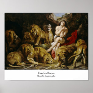 Daniel in the Lion's Den Peter Paul Rubens paint Poster