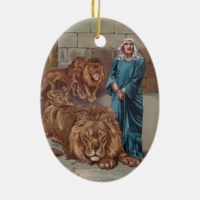 Daniel Lions Den Ceramic Tree Decoration (Back)