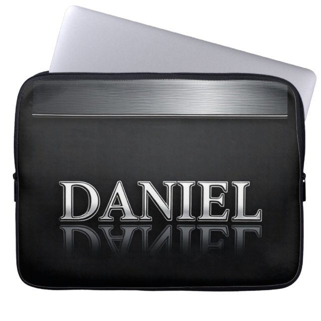 Daniel Name with Dripping Liquid Metal Laptop Sleeve (Front)
