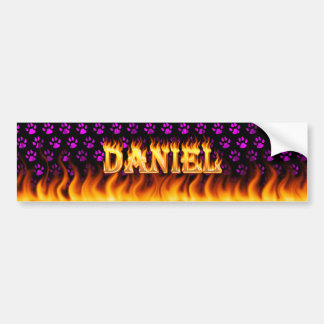 Daniel real fire and flames bumper sticker design.