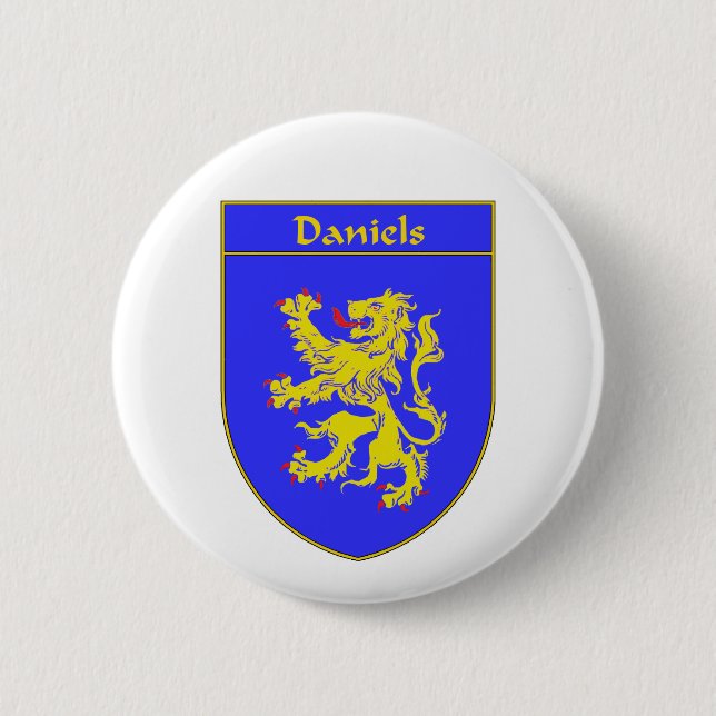Daniels Coat of Arms/Family Crest 6 Cm Round Badge (Front)