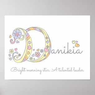 Danikia decorative D name and meaning poster
