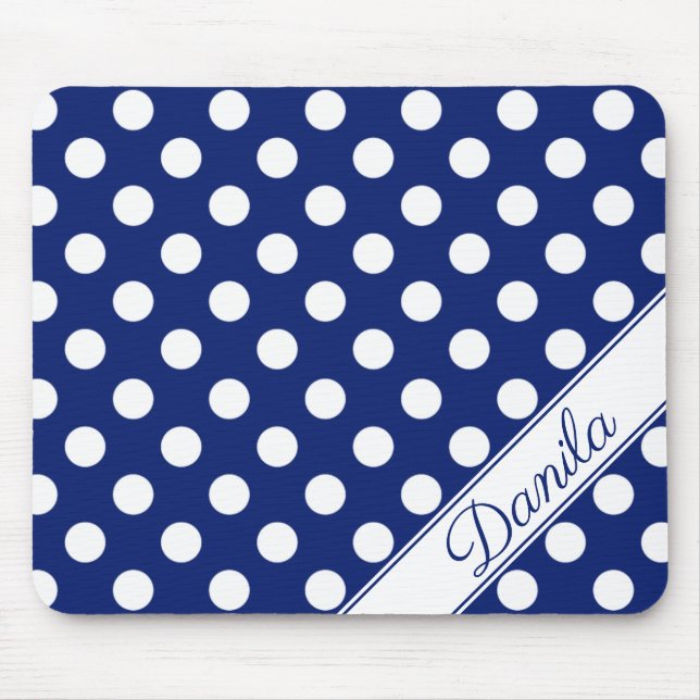 Danila Custom Name Template Dark Blue White Dots Mouse Pad (Front)
