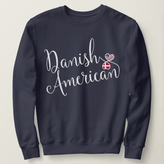 Danish American Entwinted Hearts   Sweatshirt (Design Front)