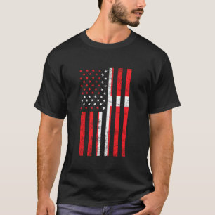 Danish American Flag Denmark America USA  T-Shirt