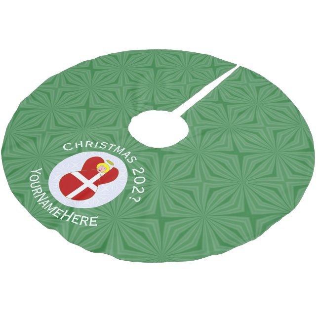 Danish Angel Christmas Flag Personalised  Brushed Polyester Tree Skirt (Angled)