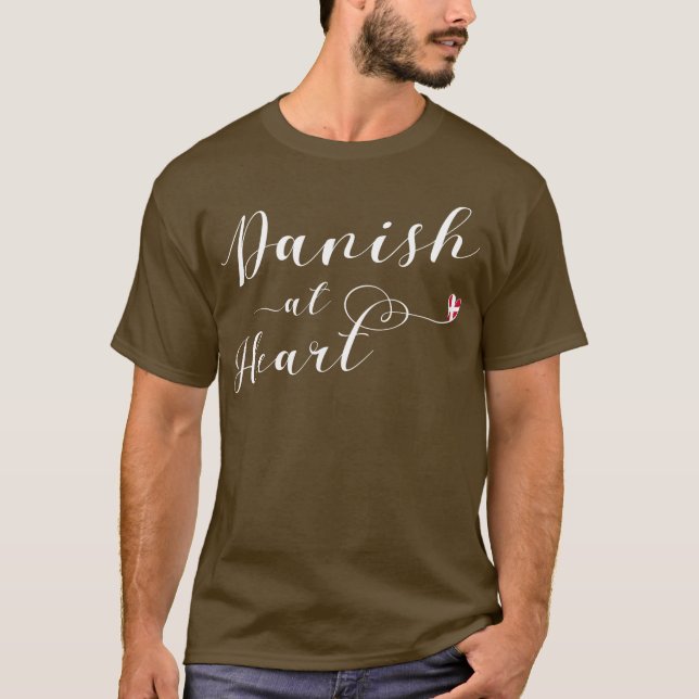 Danish At Heart, Denmark T-Shirt (Front)
