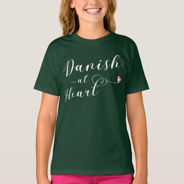 Danish At Heart, Denmark T-Shirt (Front)