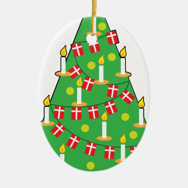 Danish Christmas Tree Ceramic Tree Decoration (Front)
