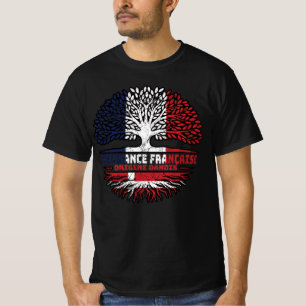 Danish Denmark French France Tree Roots Flag T-Shirt