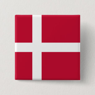 Danish Flag 15 Cm Square Badge