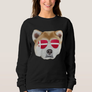 Danish Flag Akita Dog Denmark Pocket Sweatshirt