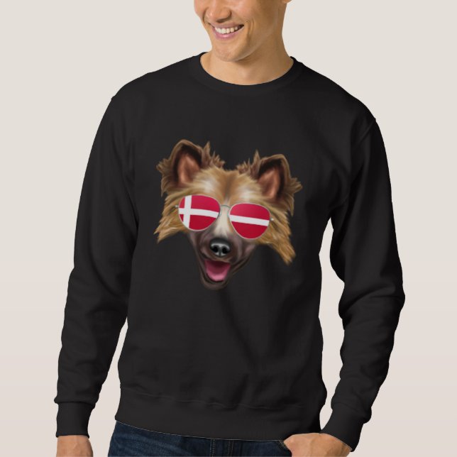 Danish Flag Australian Cattle Dog Dog Denmark Pock Sweatshirt (Front)