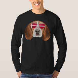 Danish Flag Beagle Dog Denmark Pocket T-Shirt