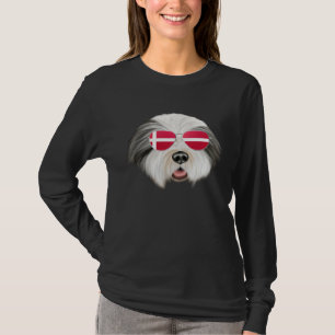 Danish Flag Bearded Collie Dog Denmark Pocket T-Shirt