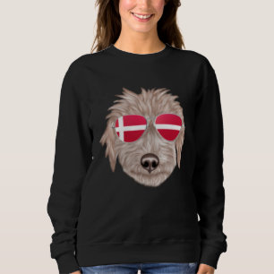 Danish Flag Bedlington Terrier Dog Denmark Pocket Sweatshirt