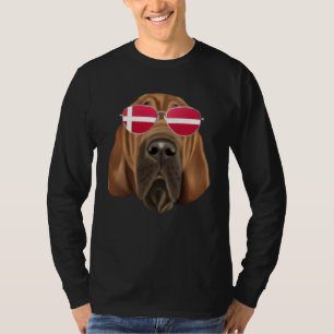 Danish Flag Bloodhound Dog Denmark Pocket T-Shirt