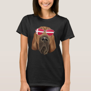 Danish Flag Bloodhound Dog Denmark Pocket T-Shirt