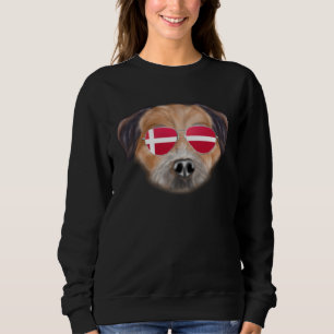 Danish Flag Border Terrier Dog Denmark Pocket Sweatshirt