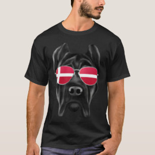 Danish Flag Cane Corso Dog Denmark Pocket T-Shirt