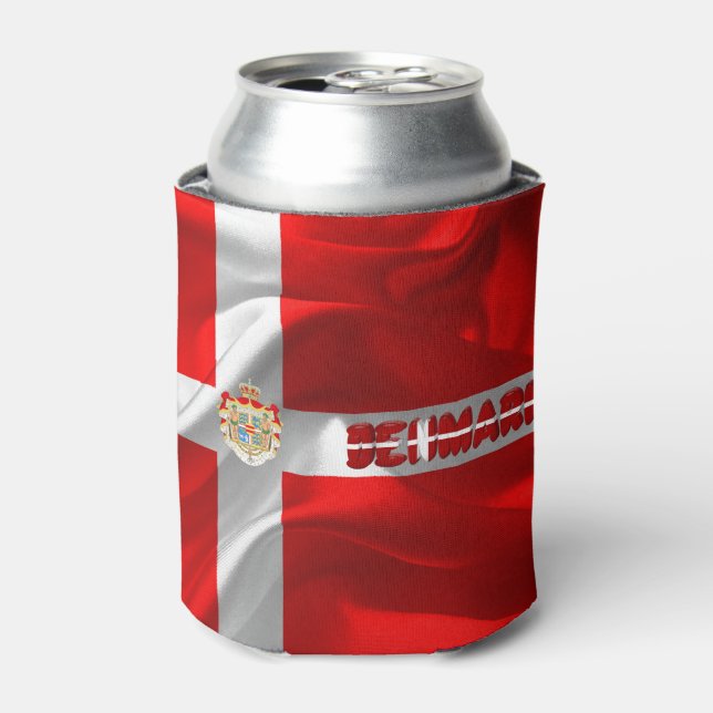 Danish flag-coat of arms   can cooler (Can Front)