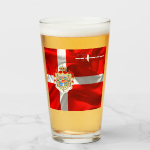 Danish flag-coat of arms glass