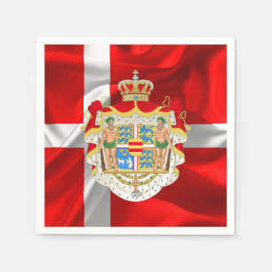 Danish flag-Coat of arms Napkin