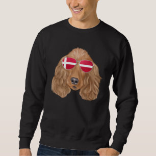 Danish Flag Cocker Spaniel Dog Denmark Pocket Sweatshirt
