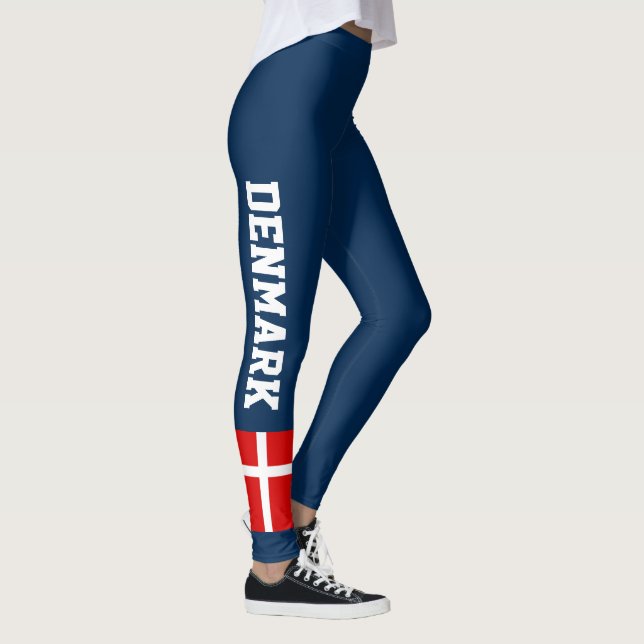 Danish flag custom dark leggings for Denmark (Right)