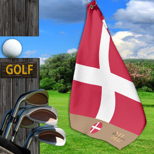 Danish flag & Denmark, monogrammed / Golf Towel
