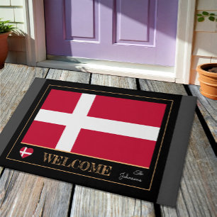 Danish Flag, Denmark Welcome house mats / sports
