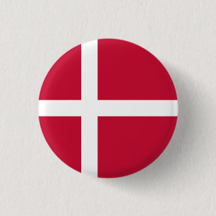 Danish Flag, Flag of Denmark 3 Cm Round Badge